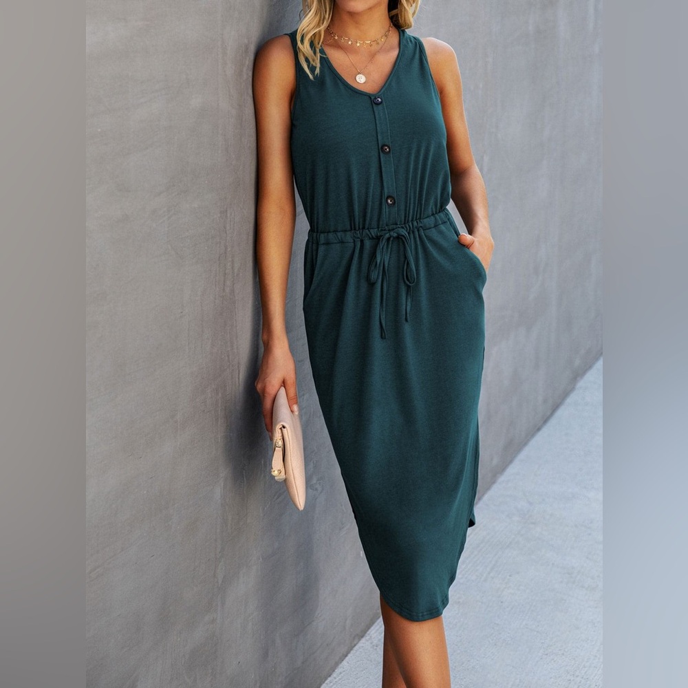 Shein Teal Sleeveless Dress